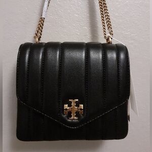 NWT Tory Burch Black and Gold Quilted Bag